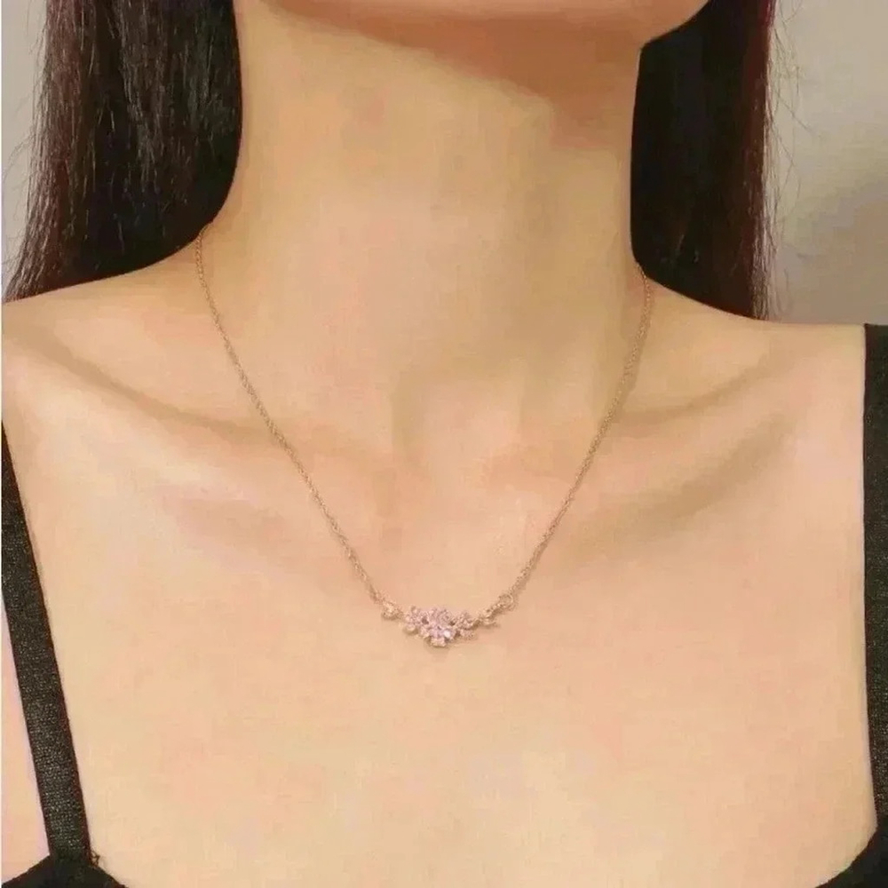 ⚠️Clearance Flower Charm Necklace Rose Gold